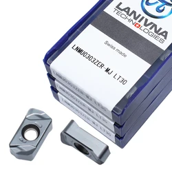 Pièces de tour mécanique CNC, lame LNMU, Inserts en carbure de haute qualité, outil de fraisage, Machine de découpe, LNMU0303ZER MJ LT30, 10 pièces 