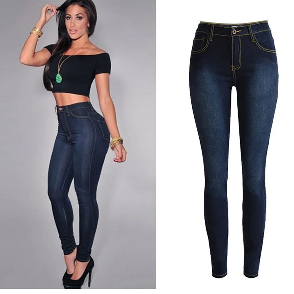 Размера плюс S-2XL Для женщин джинсовые обтягивающие леггинсы брюки Высокая талия джинсы стрейч Роза узкие брюки идеально подходит, леггинсы из джинсовой ткани Стиль