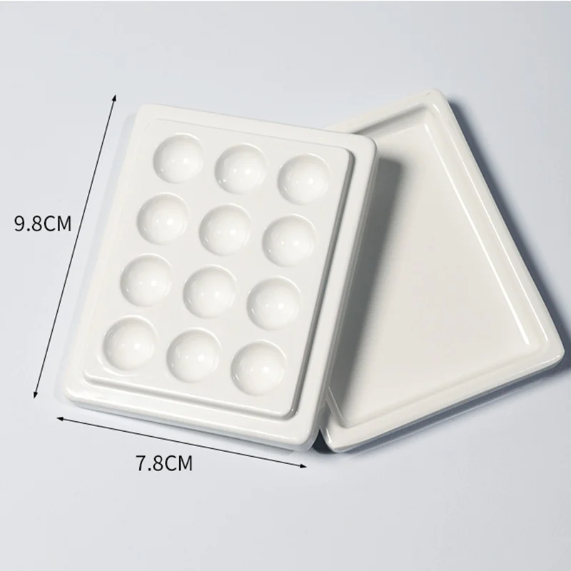 Watercolor Paint Palette 12-Well Mini Plastic With Lid For Gouache Nail Painting Drawing Art Supplies color palette watercolor palette