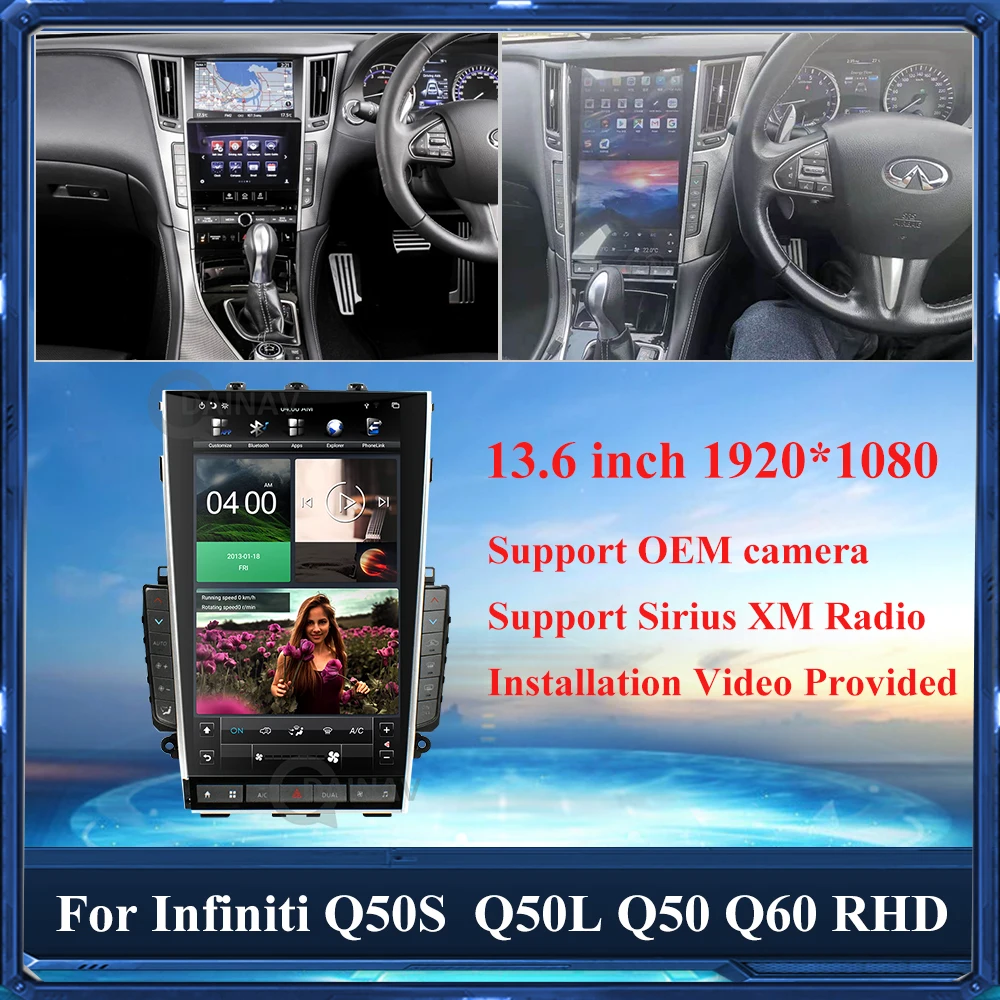 

Right Drive Android GPS Navigation Multimedia Player Car Radio For Infiniti Q50S Q50L Q50 Q60 RHD 2015-2019 Stereo Receiver