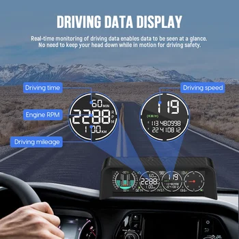 MRCARTOOL M80 Car GPS OBD Intelligent head-up Display Slope Meter Automotive Digital Speedometer Compass HUD Smart Inclinometer 3