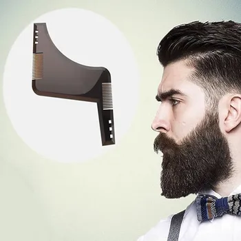 

3 Colors Innovative Design All-In-One Beard Shaping Styling Template Quality ABS Comb for Hair Beard Line Up Trimming Template
