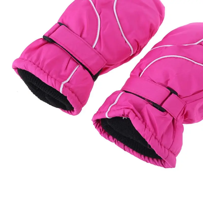 Waterproof Windproof Solid Color Patchwork Thicken Adjustable Stretchy Warm Mittens 5-9T WuLi77 Kids Ski Gloves 