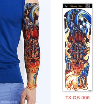 

Waterproof Temporary Tattoo Dragon Loong Sticker Totem Full Arm Large Size Sleeve Tatoo Fake Tatto Flash Tattoos for Men Women