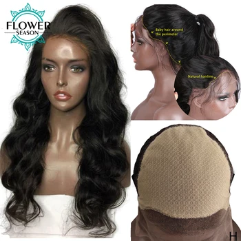

Wavy Fake Scalp Human Hair Wigs Preplucked 13*6 Lace Front Wig HD Lace Brazilian Remy with Baby Hair 150% FlowerSeason