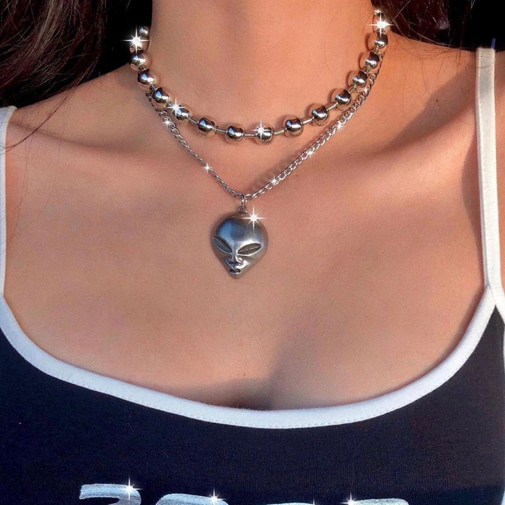 Wholesale China Top Sale Multi Layered Stainless Steel Heart Pendant Emo  Choker Chunky Necklace Chain From m.
