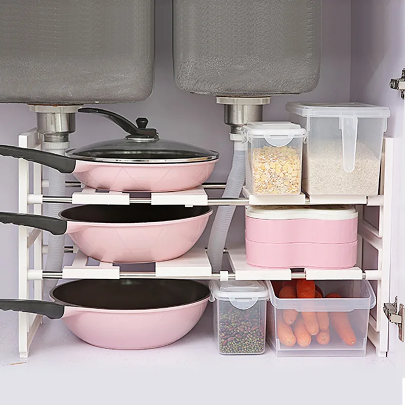 Under Sink Storage Bathroom Organizer Storage Kitchen Shelf