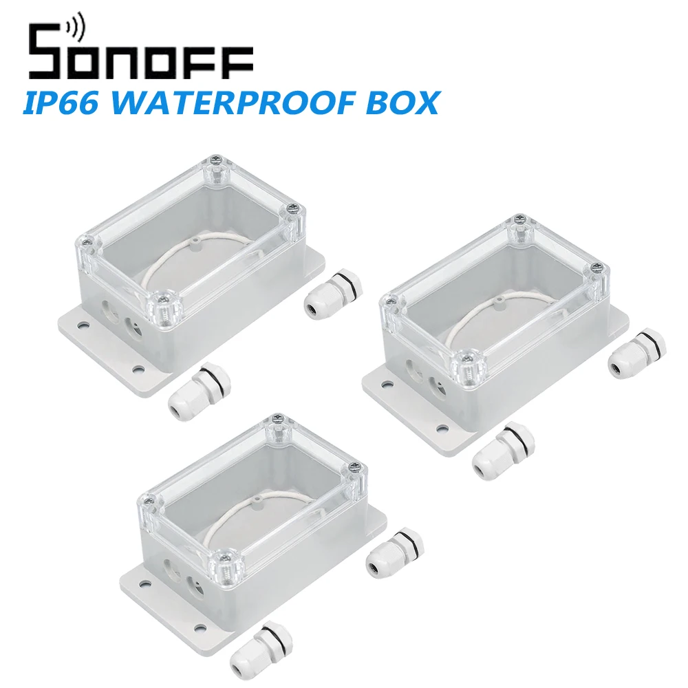 3 шт. Sonoff IP66 Водонепроницаемый крышка чехол для Basic/RF/Dual/Pow/TH16/G1 кабель провод