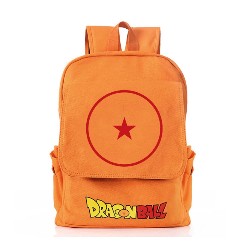 Dragon Ball Z School Bookbag Orange Canvas Zipper Backpack Student Bag Style 