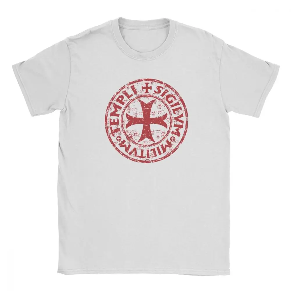 Рыцари Тамплиер Футболка мужская хлопок Винтажная футболка печать символ код средневековые футболки короткий рукав вырез лодочкой одежда плюс размер