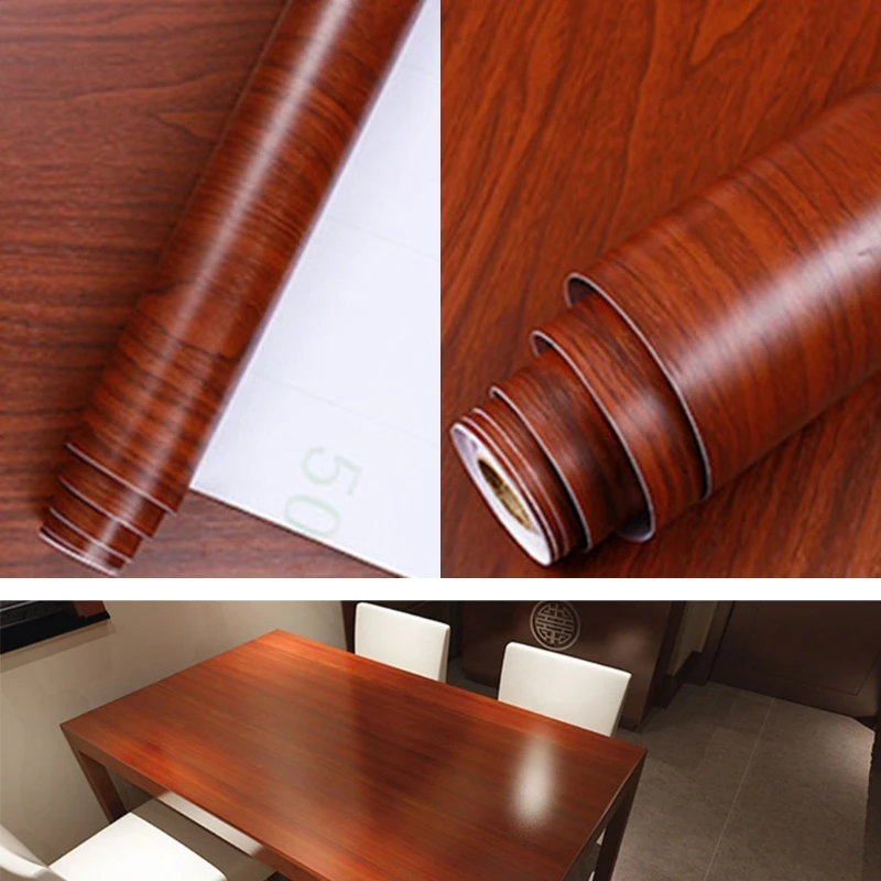 Wood Grain Self Adhesive Wall Paper Roll Wood Grain Paper Vinyl Film for Furniture Decorative