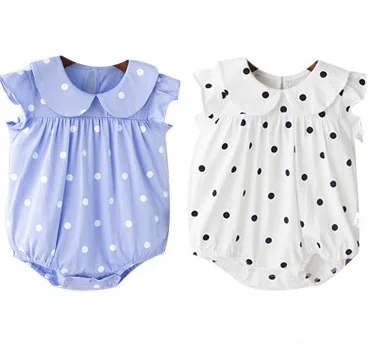 

Summer New Style Ladies' Baby Rompers Peter Pan Collar Infant Triangular Jumpsuit Cotton Clothes