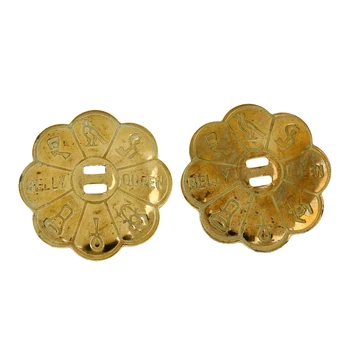 

2Pcs Vintage Brass Finger Cymbals Zills Belly Dancing Decoration Props Gold