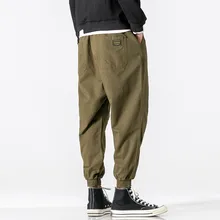 Уличная одежда, мужские брюки, мужские повседневные Свободные Комбинезоны с талией, простые однотонные спортивные брюки, брюки-карго для мужчин