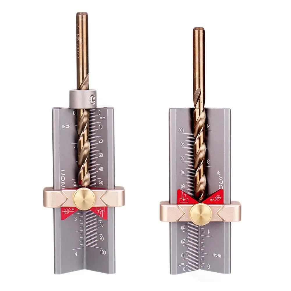ALLSOME Drill Depth Gauge Drill Stop Measure Drill Point Angle Gauge