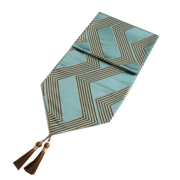 

Fashion Stripe Table Runner Tablecloth Tassels Decoration Modern Pillowcase For Wedding Party Chirstmas Hotel Home