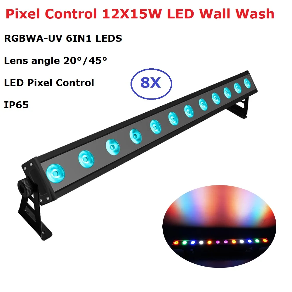 12X15 Вт светодиодный RGBWA-UV 6в1 светодиодный настенный светильник DMX светодиодная полоса DMX линейный бар моющийся сценический светильник ing Pixel