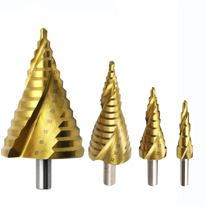 HSS Titanium Drill Bit 4-12 4-20 4-32mm 6-65mm Drilling Power Tools Metal Spiral High Speed Steel Wood Hole Cutter Cone Drill