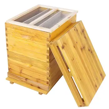 

Cedar Wood Honey Keeper Beehive Box 10 Frame Beekeeping Box Kit Bee Beehive Nest Box Threading Hole Nest Box
