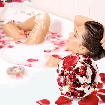 

Gift Dried Flower Essential Fragrant Shower Exfoliating Milk Bath Ball Salt Rose Petals Massage Skin Care Soothing Deep Clean