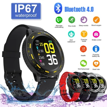 

S18 Full Screen Touch Smart Bracelet Waterproof Health Tracker Remind Heart Rate Blood Pressure Sleep Monitoring Smart Watch