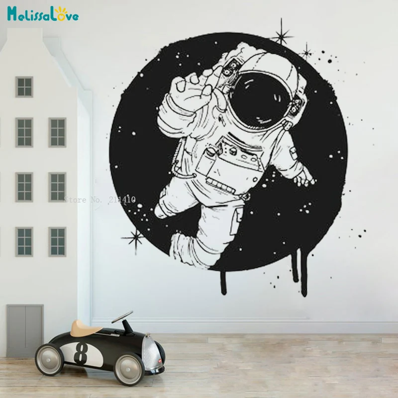 

Большой размер астронавт Космос космонит детская комната настенная наклейка для детской комнаты фотография съемный YT5511