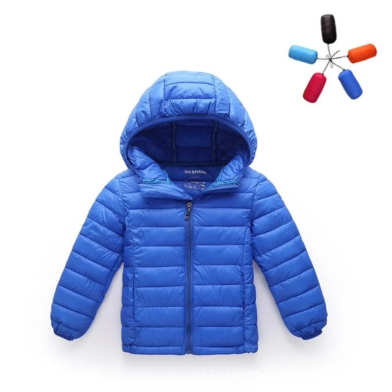 Хлопковая зимняя модная спортивная куртка для мальчиков и девочек; верхняя одежда; детская хлопковая стеганая куртка; зимнее теплое пальто для мальчиков и девочек - Цвет: Синий