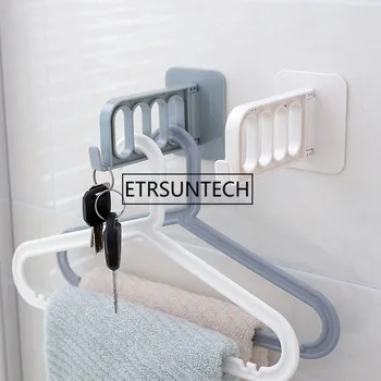 

100pcs Self Adhesive Holes Wall Mounted Hooks Cloth Hanger Hook Foldable Storage Hook Kitchen Wall Door Tool