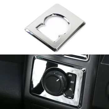

For Ford F150 2015+ 4WD 4*4 Switch Button Cover Trim Decal ABS Silver/Red Decoration Sticker Car Accessories