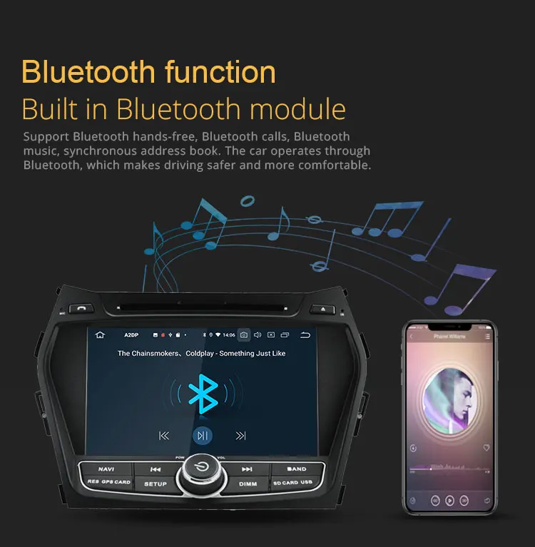 Cheap TOPBSNA Android 9.0 Car DVD player For Hyundai IX45/Santa fe 2013 2014 WIFI Multimedia GPS Stereo 2 Din Car Radio automotive RDS 3