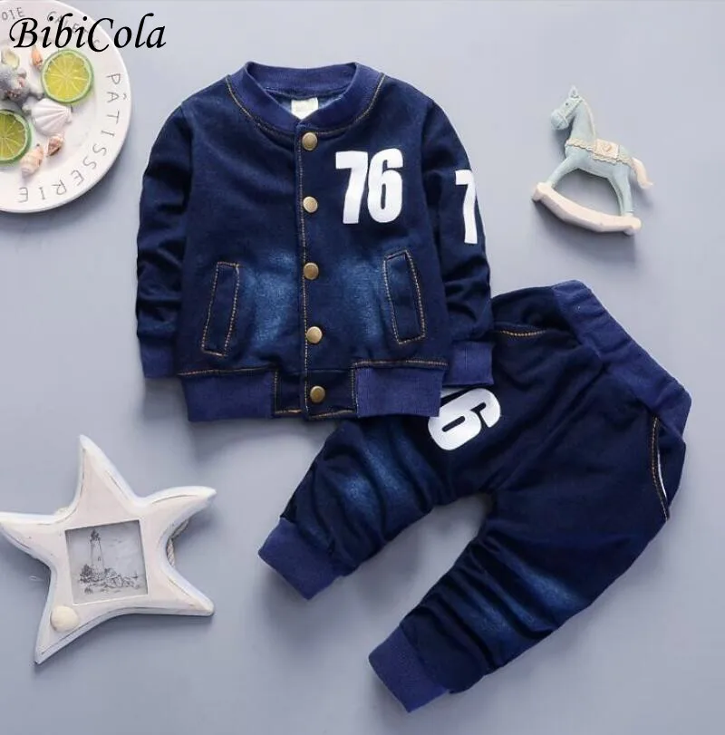 Baby Boys Clothes Sets Autumn Spring Infant Tracksuits Toddler Cotton denim set Outfits For Newborn Boys Clothes Suits children tracksuit baby outfits baby boy outfits kids jeans set