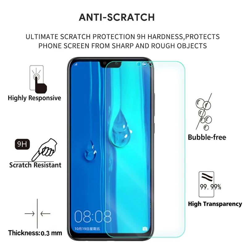 Premium-Tempered-Glass-for-Huawei-Y9-2019-Honor-8X-Screen-Protector-Clear-Toughened-protective-film-Case