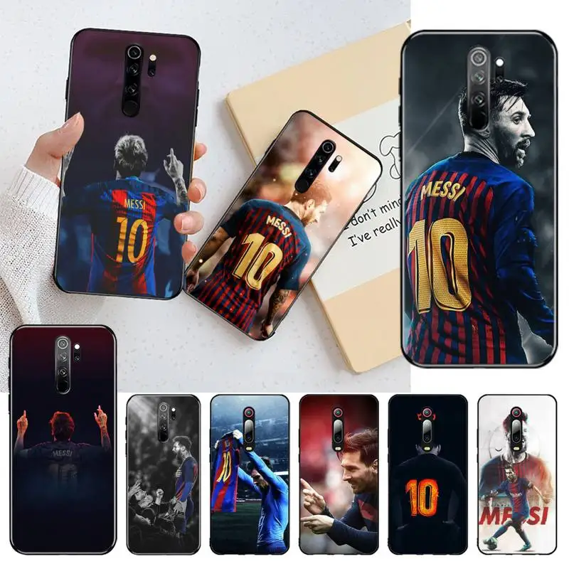 

YJZFDYRM Lionel Messi Black TPU Soft Phone Case for Redmi Note 9 8 8T 8A 7 6 6A Go Pro Max Redmi 9 K20