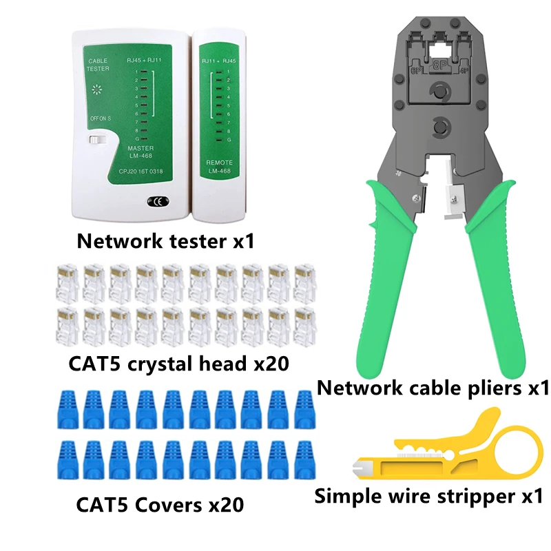 network wire tracer Jillway LAN Network Repair Tool Kit tester RJ45 CAT5 Crimping pliers Portable  Cable Tester Wire Tracker Line maintenance tool wire map tester