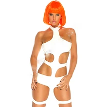 Ночной клуб бар Dj Ds костюмы сексуальный вырез Белый бандажный комбинезон праздничный наряд рейв сценическая одежда джаз полд танцевальная одежда DN4801