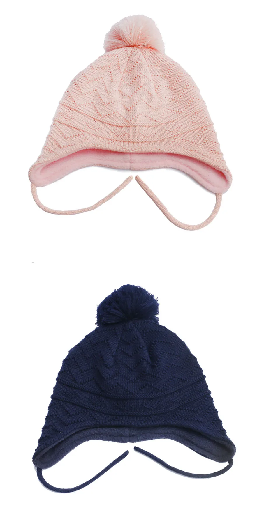 Хлопковая Зимняя шляпа для маленьких девочек и мальчиков с помпонами, детская шапочка, реквизит для фотосъемки новорожденных, HT19021