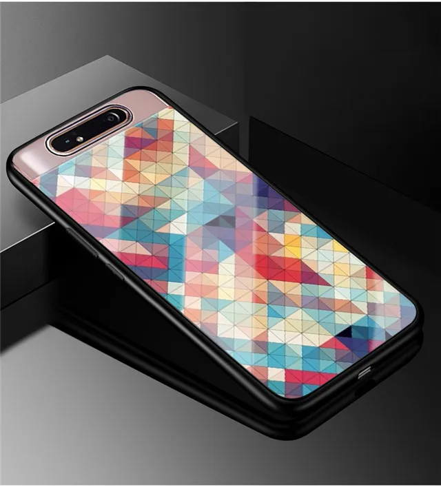 24 Для samsung Galaxy A80 чехол 6,7 ''закаленное стекло твердая задняя крышка для samsung Galaxy A90 A 80 мягкий чехол для телефона бампер - Цвет: 24