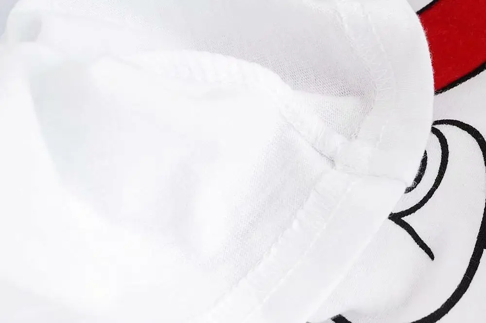 Дисней милый Микки Маус мультфильм печати О-образным вырезом Пуловер короткий рукав белый шик футболка Повседневная мода женские свободные футболки топы
