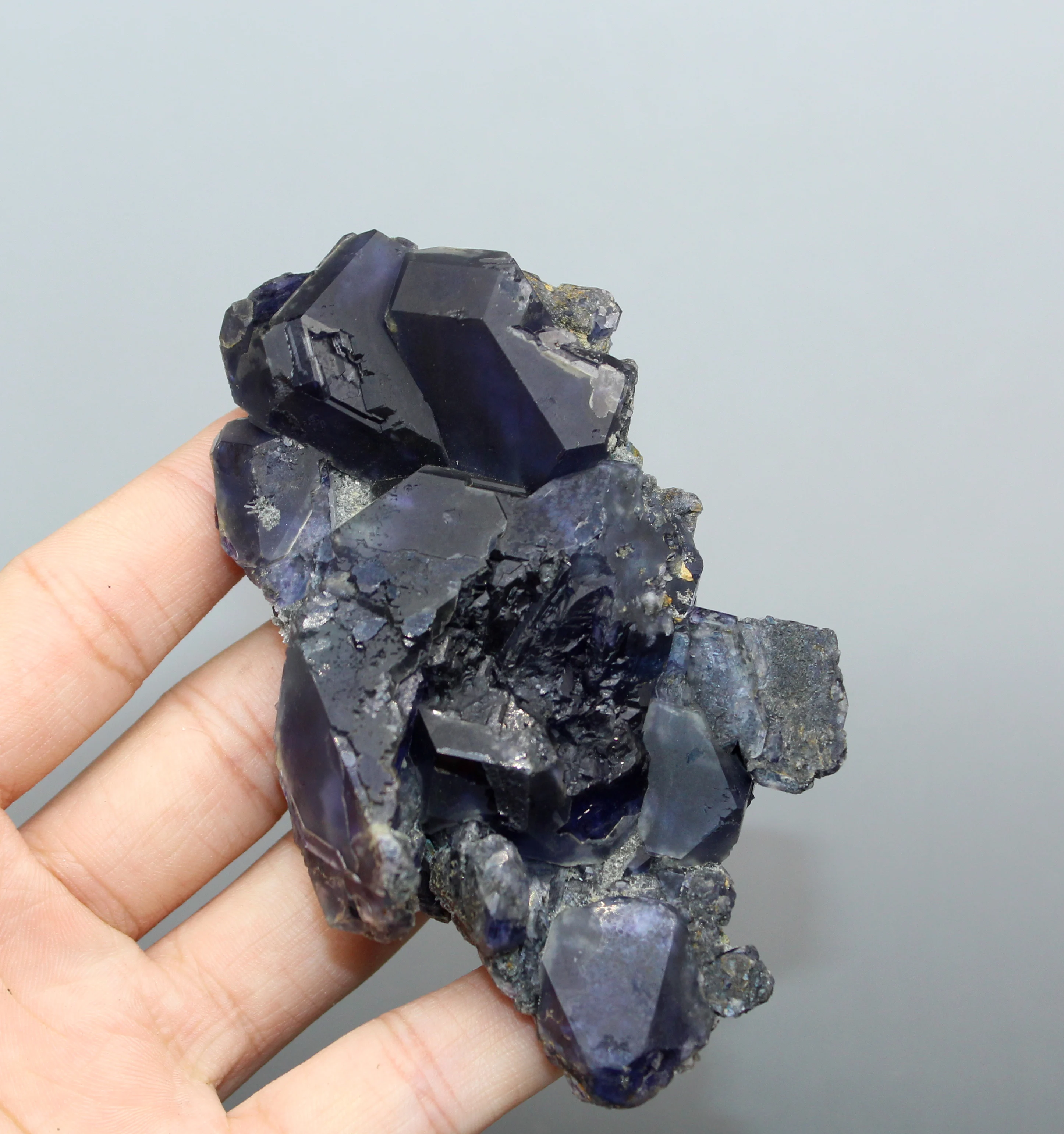 177g Natural Polyhedral Fujian Tanzanite Purple fluorite cluster mineral specimens Gem level Stones and crystals Healing crystal | Дом и сад