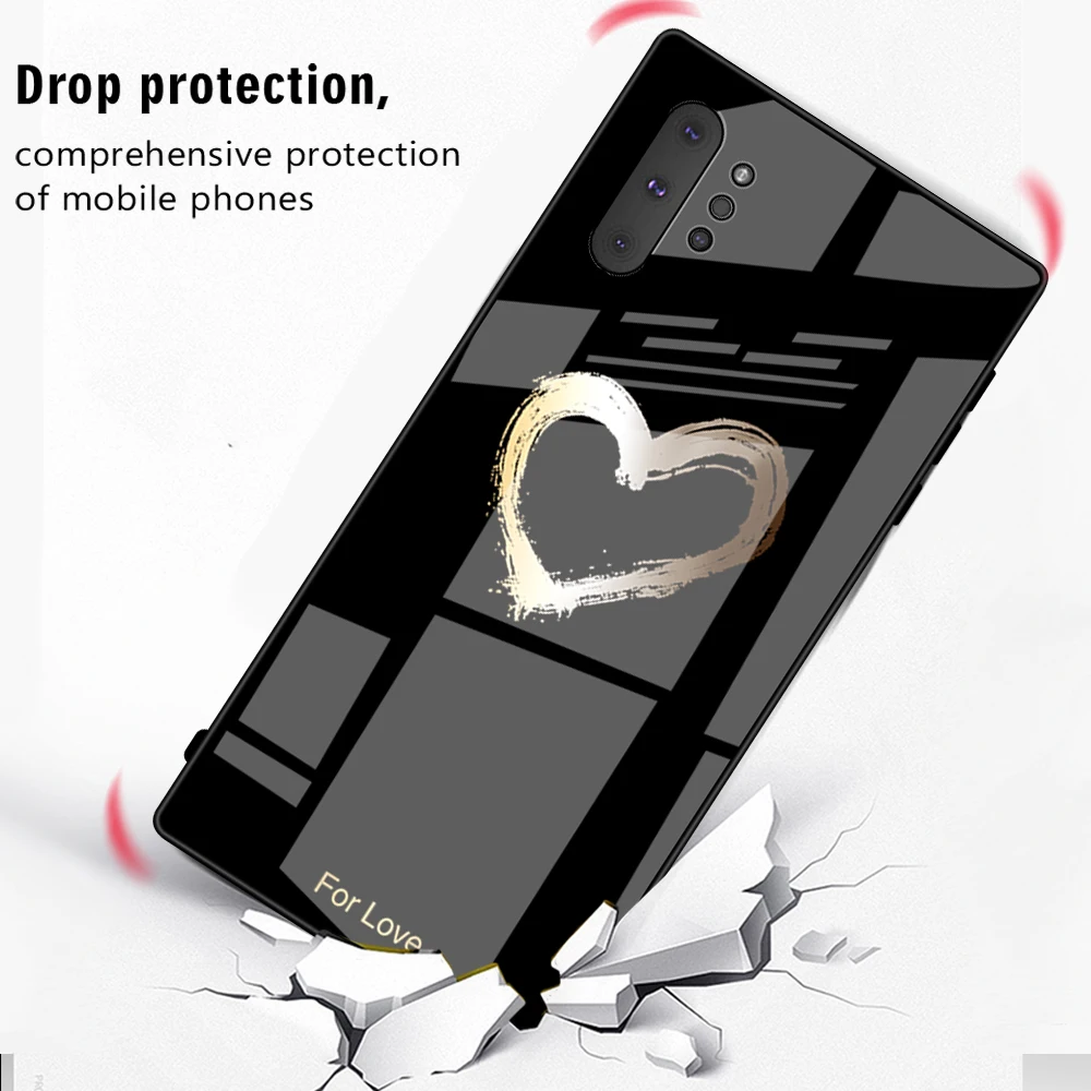 Luxury Tempered Glass Case For Samsung Galaxy Note 10 Pro Case Cover For Samsung S10 Plus E Case On For Samsung Note 9 A10 A50 A70 Cover Coque Funda