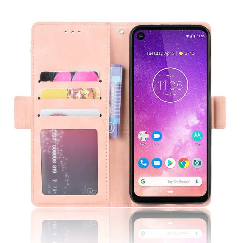 Для MOTO One Vision бумажник чехол Магнитная книга откидная крышка для Motorola P50 отделение для фото и карточек роскошный кожаный мобильный телефон Fundas