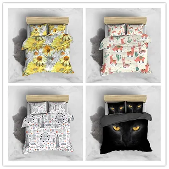 

2020 Bed Home Textile 3D Realistic Animal Bear Printing Design Printing Duvet Cover Set WIth Pillowcase Set
