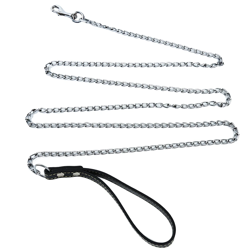 Bite Proof Heavy Duty Chain Dog Leash Pet Metal Lead Handle Trigger Hook Pet Training Collar Leash Necklace Dog Product dog collars engraved	