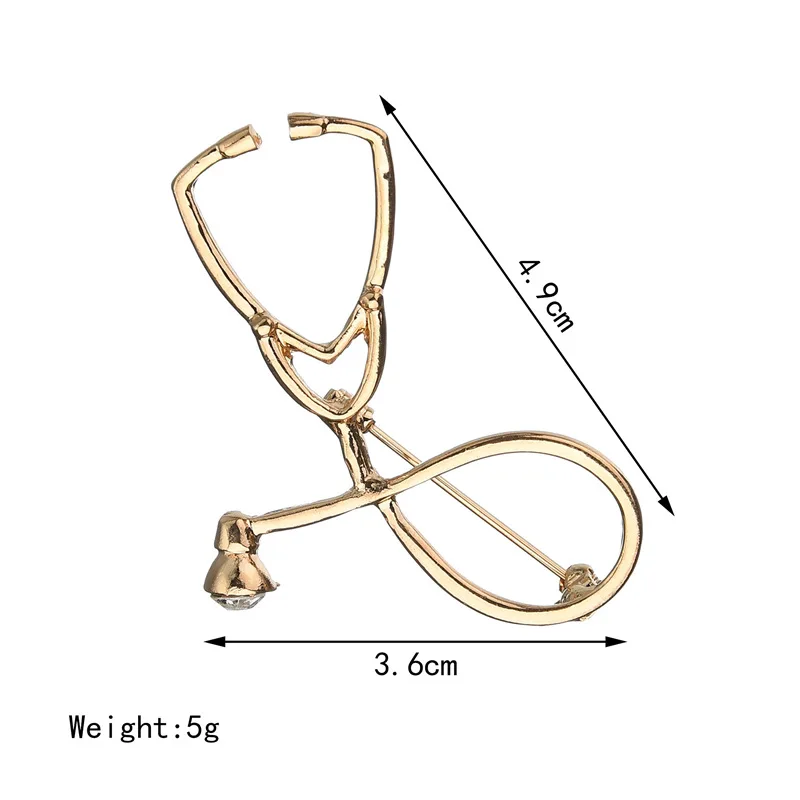 KingDeng Броши Мода Персонализированные Творческий Доктор Стетоскоп Эмаль Pin Женские Аксессуары Отворотом Pin Симпатичные Золото Унисекс