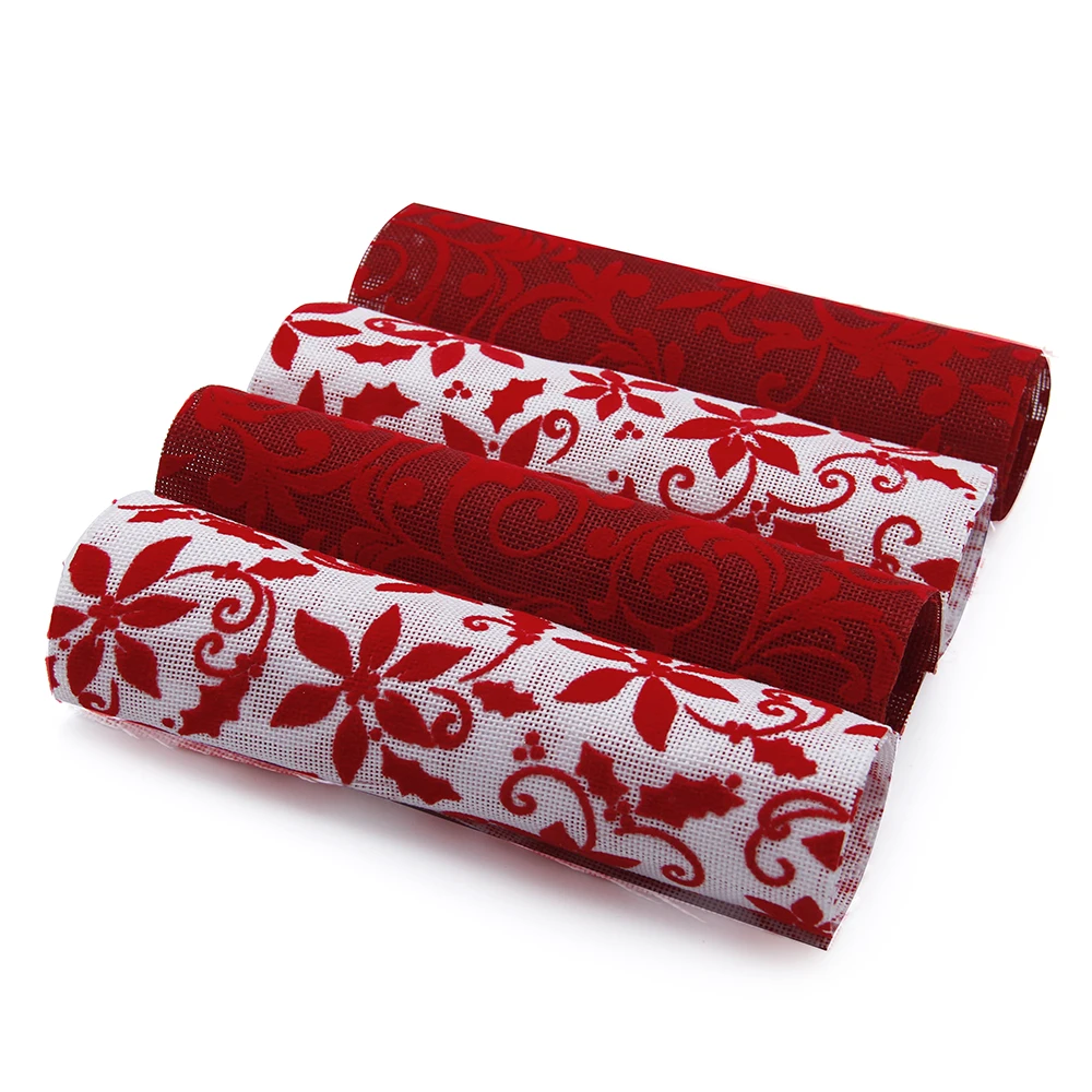 

New 20x34cm Christmas Sliced Linen Printed Velvet Fabric For Clothes Applique Clothing Sewing DIY Handmade Materials,1Yc6249