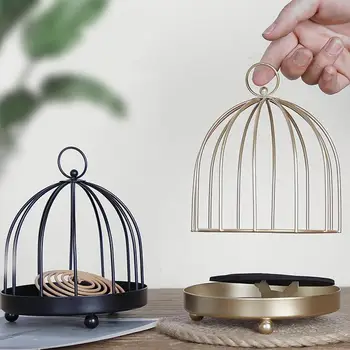 

1 pc Mosquito Coil Rack Innovative Portable Iron Mosquito Coil Holder Case Hollow Insulated Anti-scalding Garden