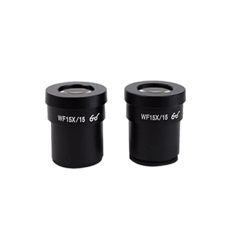 Серебристый Микроскопический стереоскопический окуляр WF5 WF10 WF15 WF20 WF25 WF30 высокодальний микроскопический окуляр большого поля - Цвет: Серебристый