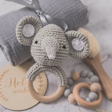 Wooden Rattle Blanket Bath-Toy-Set Gift-Products Kids Cotton for Bracelet Let's-Make