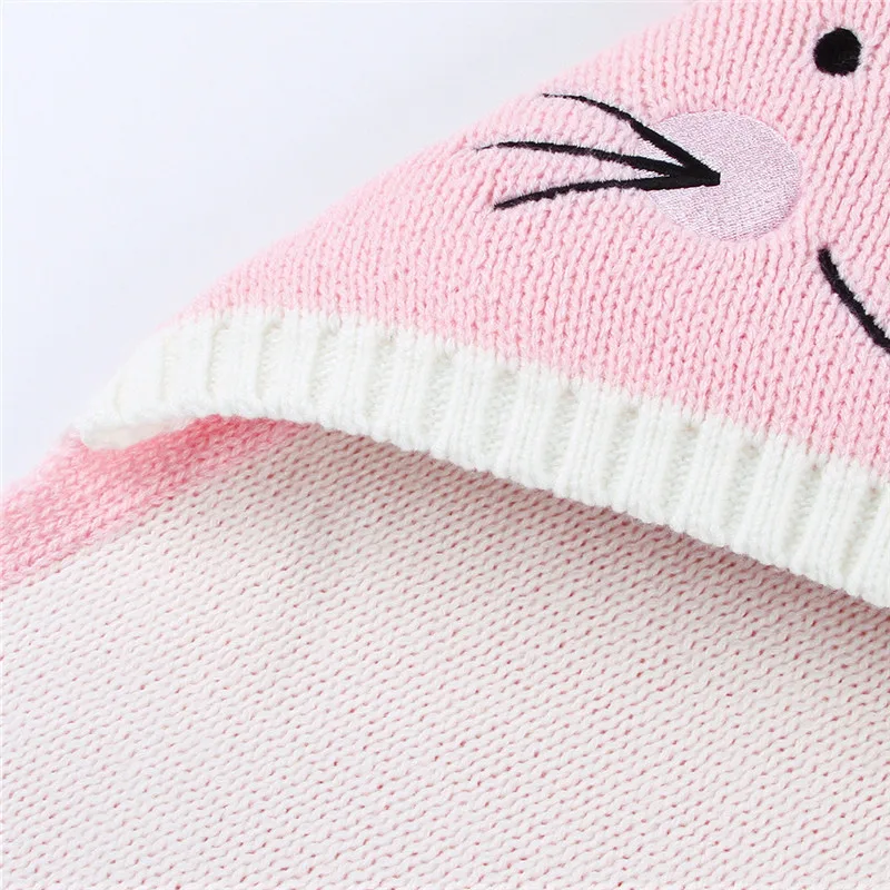 Baby stroller sleeping bag Winter Newborn Baby Warm Cartoon Knitt Swaddle Hooded Blankets Wrap Sleeping Bag baby blanket #4O22 (10)