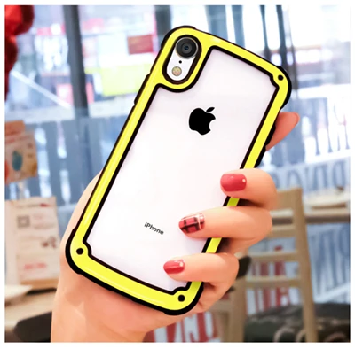 Защитный силиконовый чехол-бампер для телефона IPhone XR XS Max X, противоударный чехол для IPhone 6 6S 8 7 Plus, мягкие чехлы для телефонов - Цвет: yellow